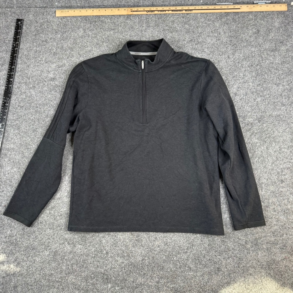 Adidas Pullover Mens Size XL Black Quarter Zip Long Sleeve Athletic